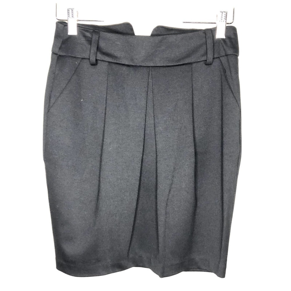 XOXO Skirt Women Small Black Stretch Pencil Pleats Draped Workwear Casual New‎